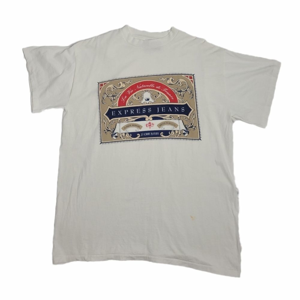 VINTAGE 80s t-shirt Express logo oversized single stitch cotton tee‎ shirt OS XL